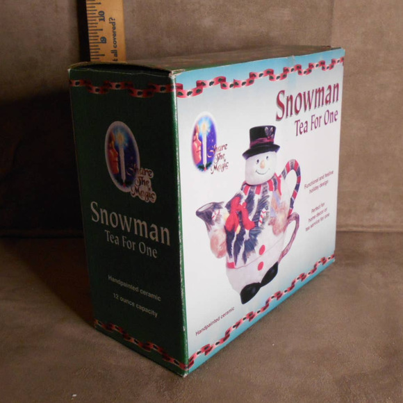 Chadwick-Miller Snowman Tea For One Ceramic Hand Painted 1997 Vintage #31663 - Picture 12 of 13